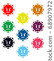 Character virus pattern for wrapping (for wallpaper background) 9 colors 68907972