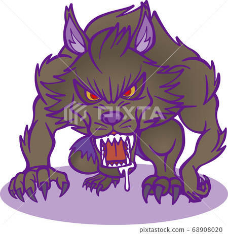 A werewolf who seems to be jumping [2 heads/purple] 68908020