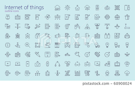 Internet of things outline iconset 68908024