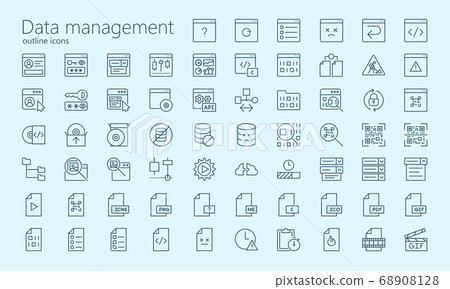 Data management outline iconset 68908128
