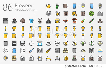 brewery outline colored iconset 68908133