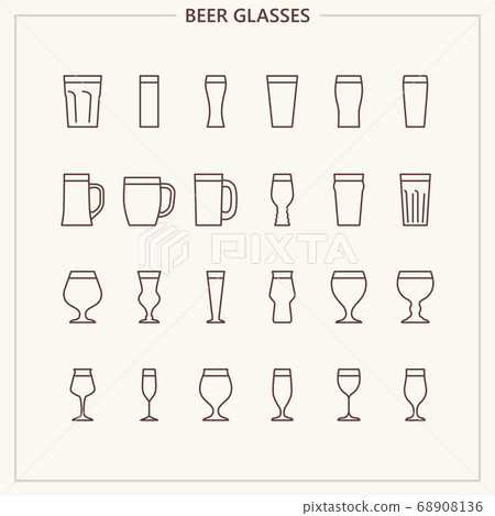 Beer glasses iconset 68908136