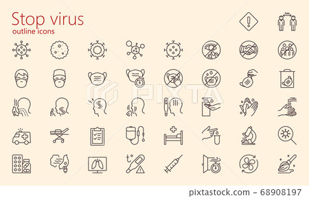 Stop virus outline iconset 68908197