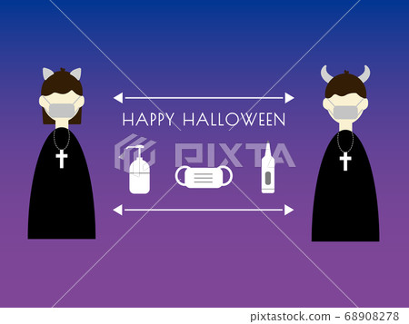 萬聖節_偽裝男女和電暈預防措施(日落)01 萬聖節_偽裝男女和電暈預防措施(日落)01 68908278