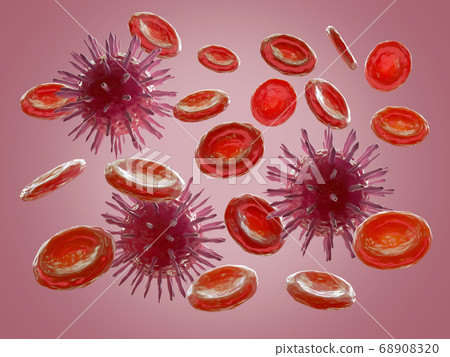 Viruses infect the human body, blood vessel virus. Viruses infect the human body, blood vessel virus. 68908320