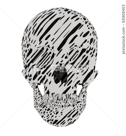 black-and-white spotted skull isolated on white 68908403