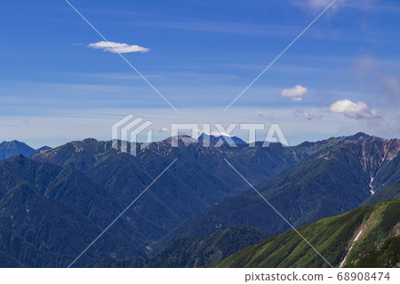 [北阿爾卑斯山/立山]從大山山道看北矛/穗高山脈和北阿爾卑斯山 68908474