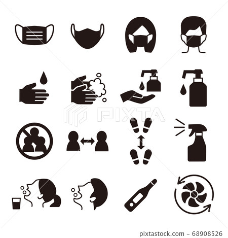 感染預防口罩圖標 感染預防口罩圖標 68908526