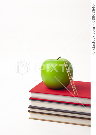 Ladder with books and apples Ladder with books and apples 68908640