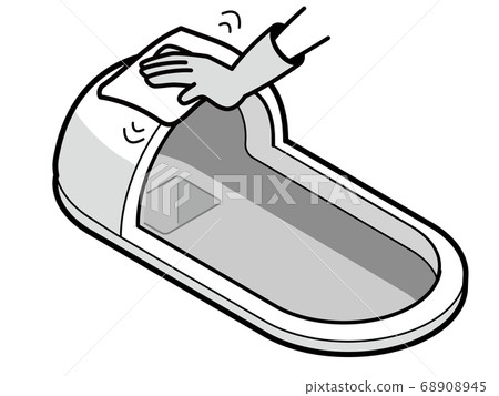 用抹布擦乾淨的日式座便器 用抹布擦乾淨的日式座便器 68908945