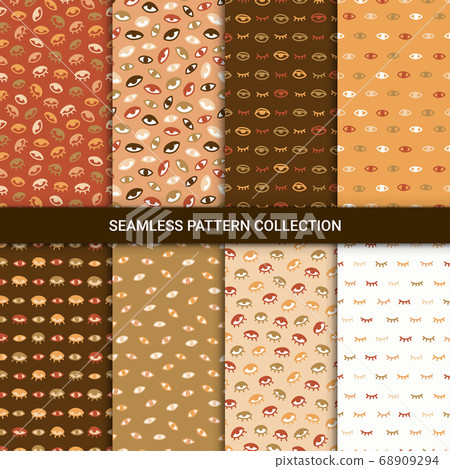 Seamless pattern with hand drawn eye, vector illustration 68909294