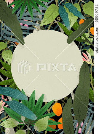 Botanical jungle wind plant frame 68909738