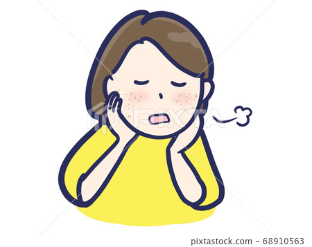 患斑斑點的女性雀斑 68910563