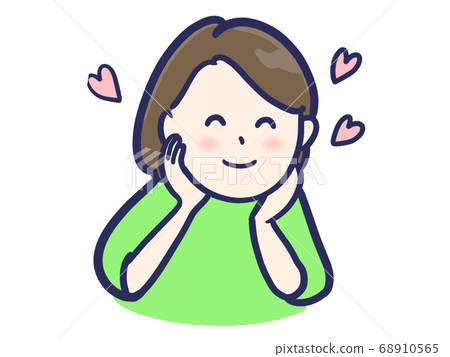 一個幸福的表情微笑的女人 68910565