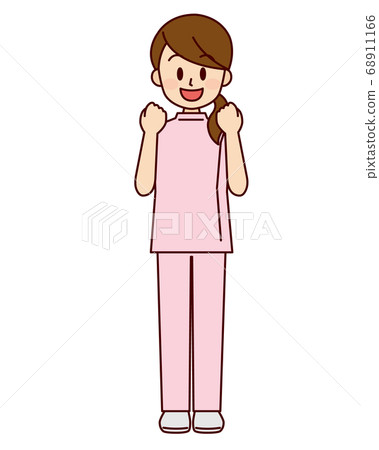Female nurse cheering 68911166