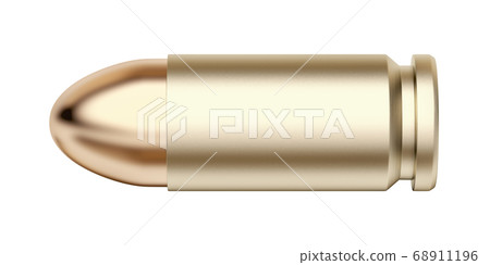 Pistol bullet on white Pistol bullet on white 68911196