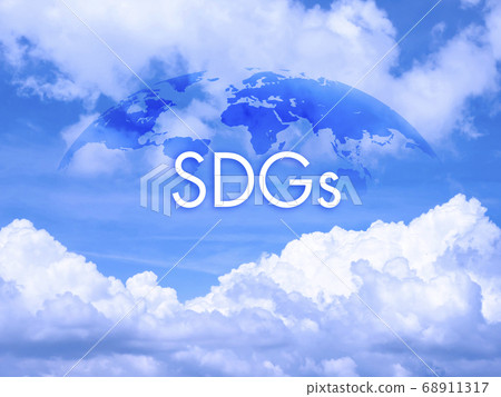 Image of SDGs Blue sky and world map Image of SDGs Blue sky and world map 68911317