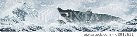 Off the coast of Kanagawa & shark shark winter long version Off the coast of Kanagawa & shark shark winter long version 68912631