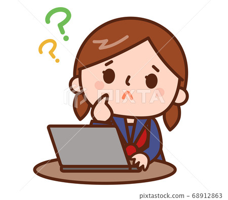 Girl with laptop 68912863