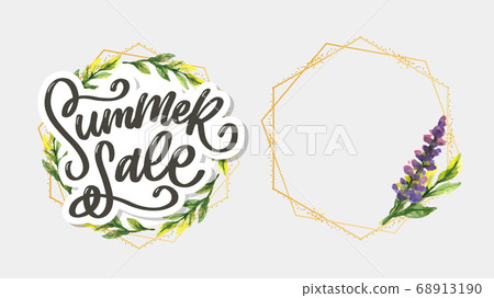 Trendy floral vector template. Summer flowers and 68913190