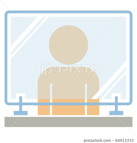 A person over the acrylic partition 68913333