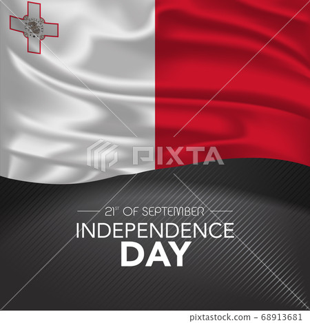 Malta happy independence day greeting card, banner, vector illustration 68913681