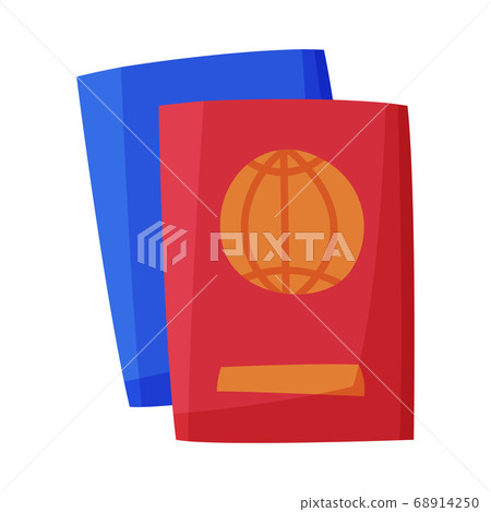 Passports, International Document for Tourism and Travel Vector Illustration on White Background Passports, International Document for Tourism and Travel Vector Illustration on White Background 68914250