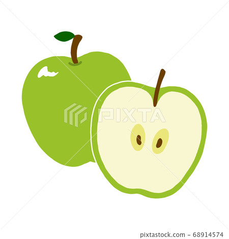 青蘋果手繪插圖圖標 68914574