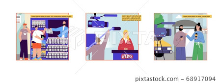 News Reportage Compositions Set 68917094