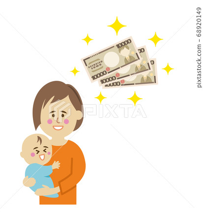 Illustration image that got money from pregnancy and childbirth Illustration image that got money from pregnancy and childbirth 68920149