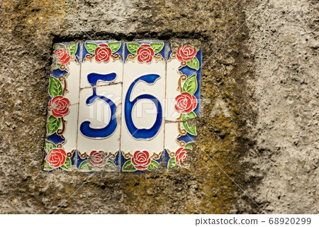 House Number 56 on the wall - Liguria Italy House Number 56 on the wall - Liguria Italy 68920299