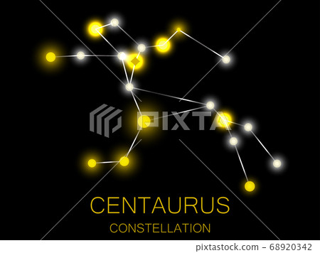 Centaurus constellation. Bright yellow stars 68920342