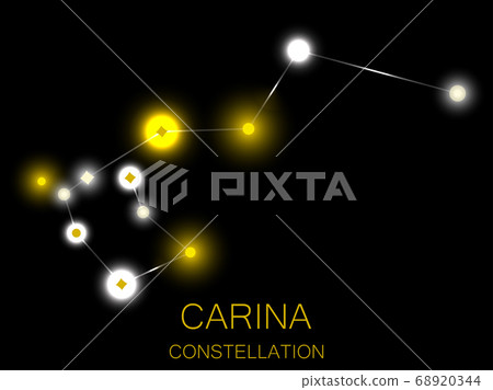 Carina constellation. Bright yellow stars. Vector 68920344