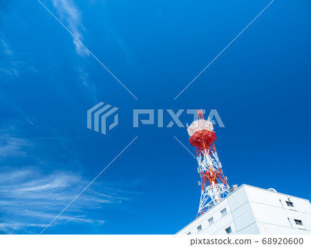 Blue sky in summer and radio tower August Blue sky in summer and radio tower August 68920600