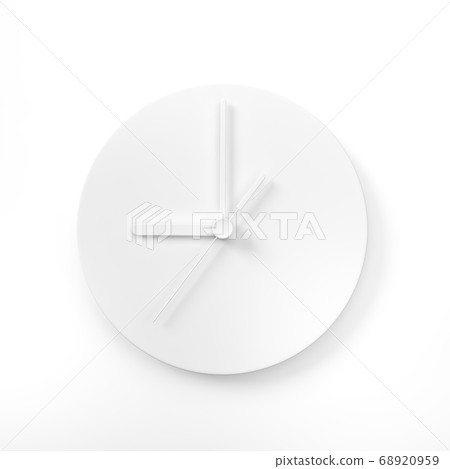 White Watch, Round analog clock face on background 3d rendering. 3d illustration minimal style conception of punctuality Precise time-keeping and measurement of time. 68920959