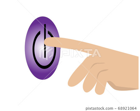 Man's hand or finger in close range turns on or off the digital symbol light switch. Energy saving concept And safety to reduce pollution Man's hand or finger in close range turns on or off the digital symbol light switch. Energy saving concept And safety to reduce pollution 68921064