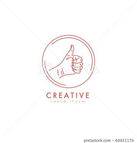 Female hand like logo in minimal linear style 68921178