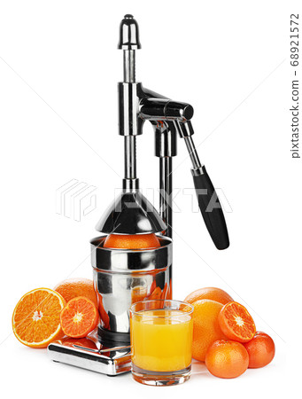 Mechanic juicer for citrus fruits isolated on white Mechanic juicer for citrus fruits isolated on white 68921572