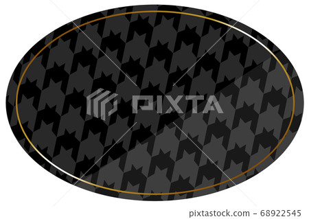 Oval frame Black & Gold Houndstooth all over Oval frame Black & Gold Houndstooth all over 68922545
