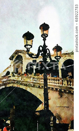a glimpse of the famous bridge in the center of Venice a glimpse of the famous bridge in the center of Venice 68922783