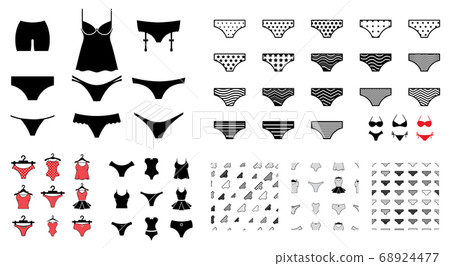 Underwear, Lingerie Signs, Negligee Symbols, 68924477