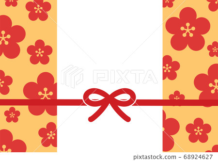 新年賀卡，梅花圖案的風格，沒有字母 68924627