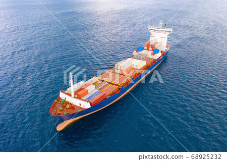 Large Container ship at Sea, Aerial image. Large Container ship at Sea, Aerial image. 68925232