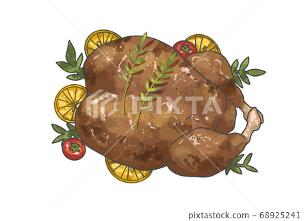 Download A Delicious Turkey Christmas Dinner Illustration Stock Illustration 68925241 Pixta PSD Mockup Templates