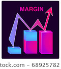 Income growth graph, return on investment chart, budget fund plan, revenue increase, accounting report, ascending chart, money bag income, pension saving account, business and finance vector flat icon 68925782