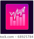 vector growth progress rose arrow on box 68925784