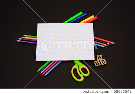 School accessories (pencils, pens, calculator, 68925841