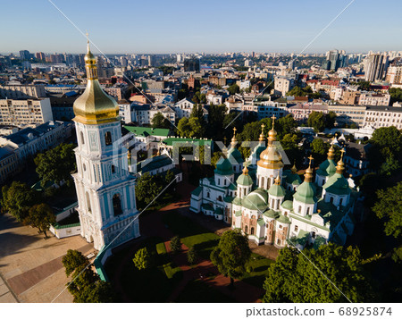 Saint Sophia's Cathedral in Kyiv, Ukraine. Aerial view 68925874