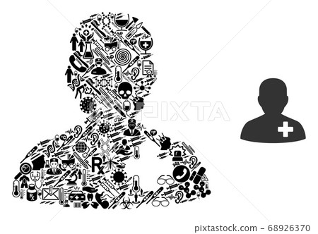 Mosaic Medical Volunteer with Healthcare Items 68926370