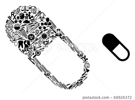 Collage Medical Pill of Medic Icons 68926372
